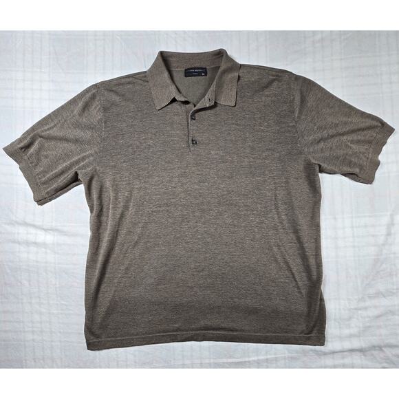 Vittorio Rocchetti Mens Polo Shirt Breathable Mesh Made in USA Brown XL - Picture 1 of 7